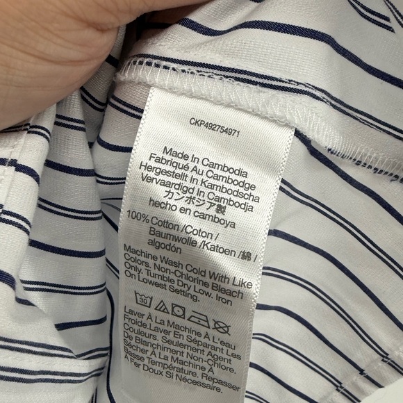 Madewell Puff-Sleeve Button-Up Top in Stripe Size 0 - Picture 8 of 9